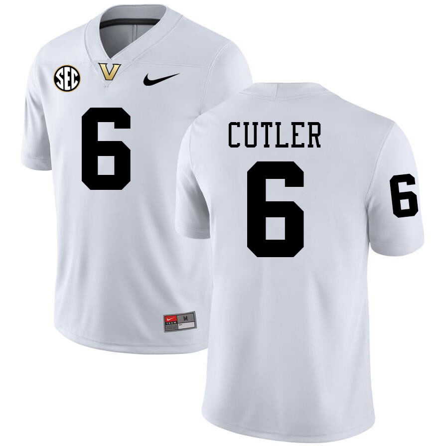 Jay Cutler Jersey,Vanderbilt Commodores #6 Jay Cutler Football Jersey,Uniforms-White